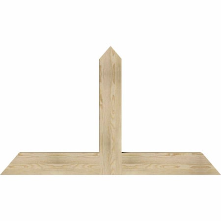 Ekena Millwork Portland Rough Sawn Timber Gable Bracket, Douglas Fir, 60"W x 35"H x 4"D x 6"F, 14/12 Pitch GBW060X35X0406POR00RDF